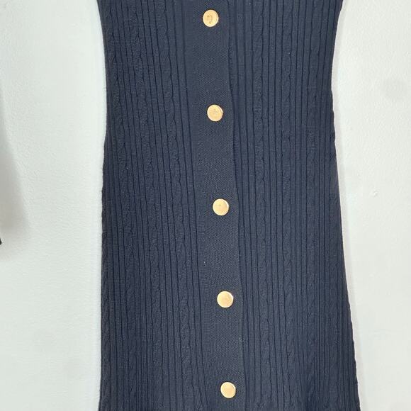 Commense Contrast Trim Collared Long Sleeve Knit Dress Womans Medium - Picture 10 of 12